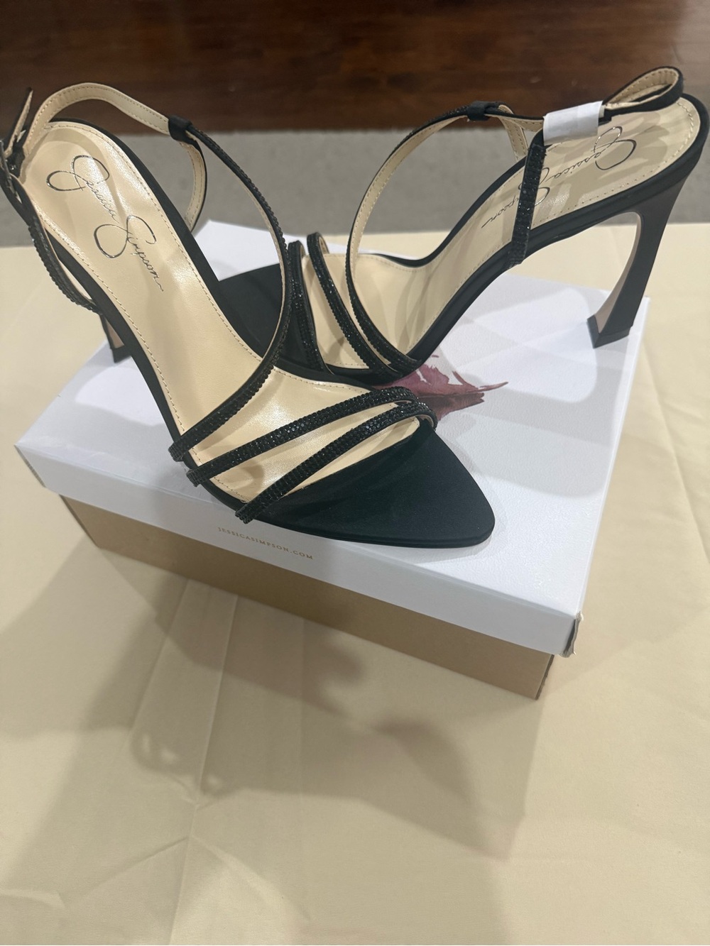 Jessica Simpson Black Strappy Stiletto Sandals